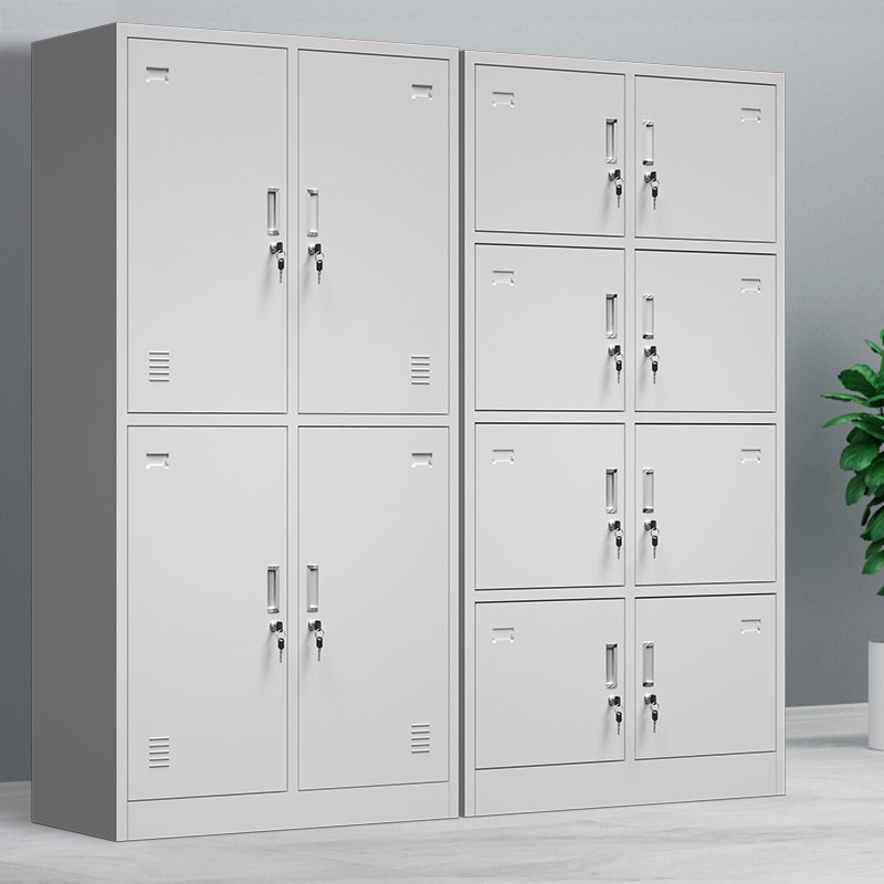 Gray Metal Cabinet for Bathroom Modern Storage Cabinet with Hinged Door