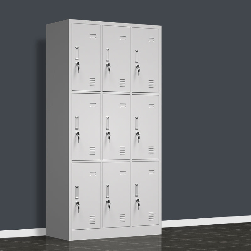 Gray Metal Cabinet for Bathroom Modern Storage Cabinet with Hinged Door