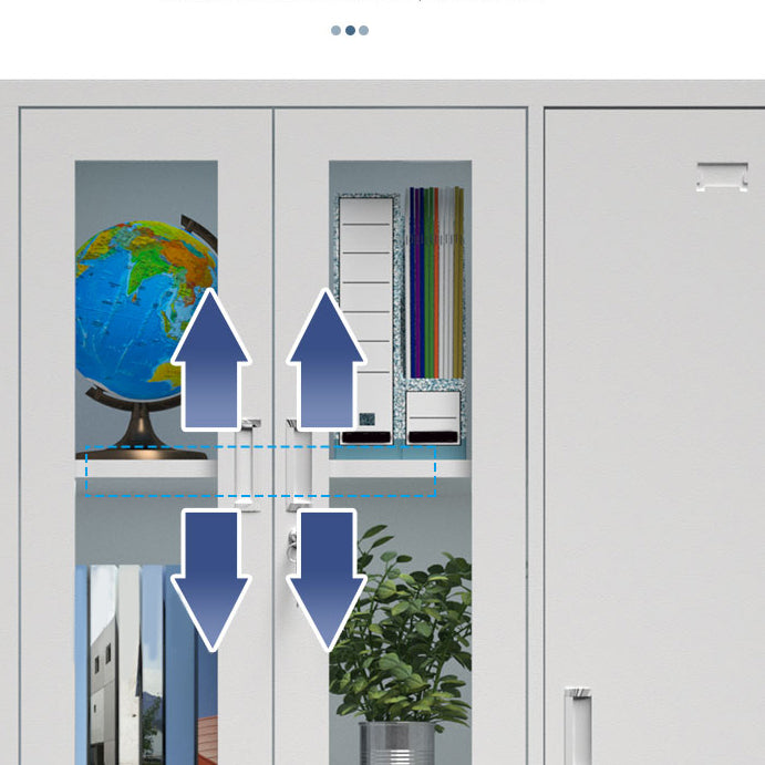 Gray Metal Cabinet for Bathroom Modern Storage Cabinet with Hinged Door