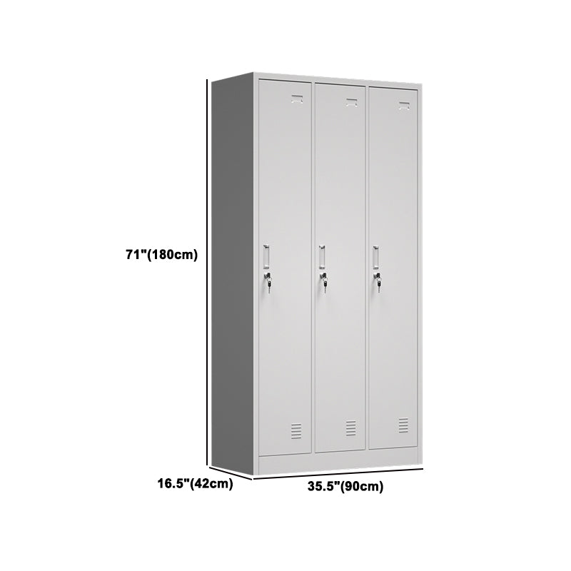 Gray Metal Cabinet for Bathroom Modern Storage Cabinet with Hinged Door