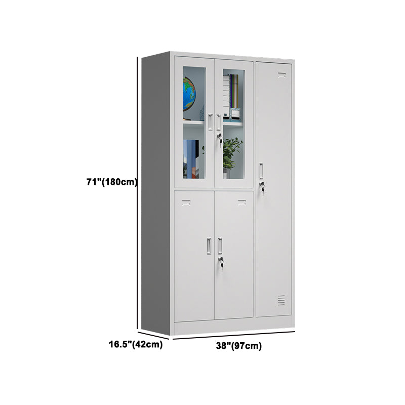 Gray Metal Cabinet for Bathroom Modern Storage Cabinet with Hinged Door