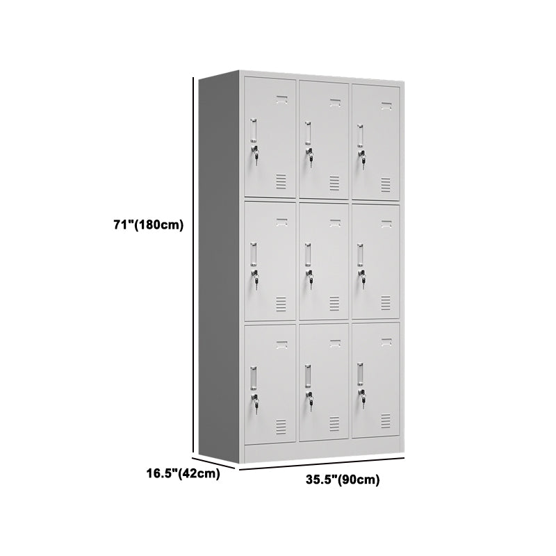 Gray Metal Cabinet for Bathroom Modern Storage Cabinet with Hinged Door