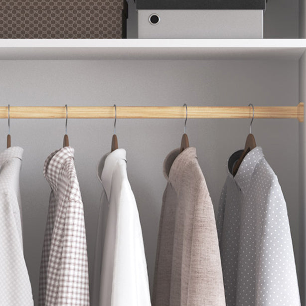 White Sliding Wardrobe Cabinet Engineered Wood Wardrobe Armoire