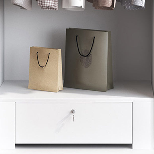 White Sliding Wardrobe Cabinet Engineered Wood Wardrobe Armoire