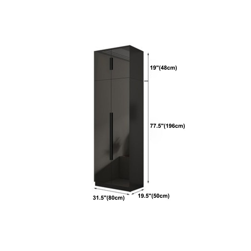 Black Glass Door Cabinet for Bedroom Contemporary Interior Storage Cabinet