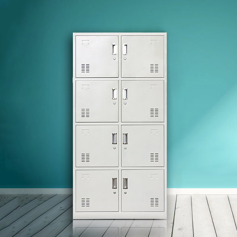 Metal Contemporary Cabinet for Home Grey Hinged Door Storage Cabinet