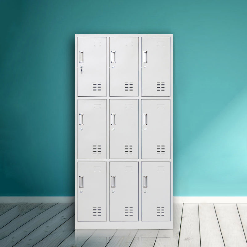 Metal Contemporary Cabinet for Home Grey Hinged Door Storage Cabinet