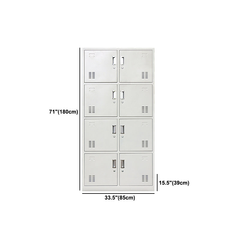 Metal Contemporary Cabinet for Home Grey Hinged Door Storage Cabinet