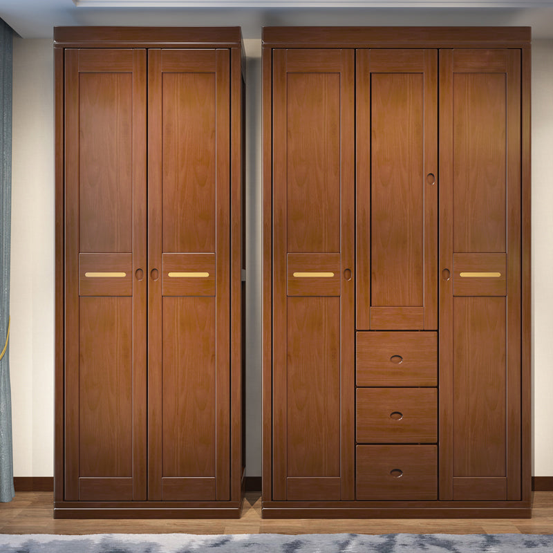 Rubberwood Wardrobe Armoire Traditional Wardrobe Cabinet for Home