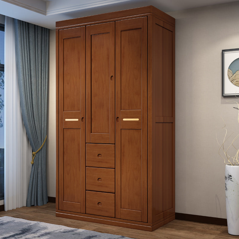Rubberwood Wardrobe Armoire Traditional Wardrobe Cabinet for Home