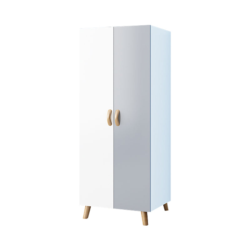 Modern Hinged Door Wardrobe for Bedroom Matte Finish Cabinet with Wood Legs