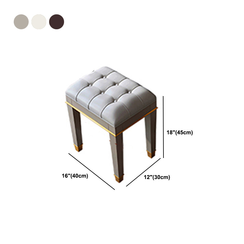 Solid Wood Make-up Vanity Mirrored Vanity Set with Padded Stool