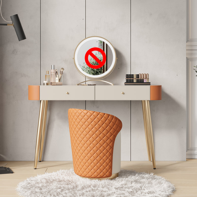 Luxurious Vanity Set with Padded Stool 5 Storage Drawers Vanity Desk