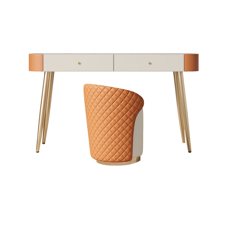 Luxurious Vanity Set with Padded Stool 5 Storage Drawers Vanity Desk