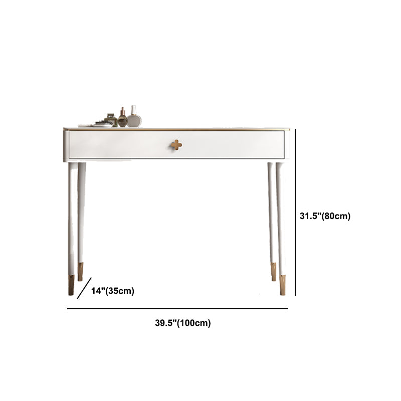 White Vanity Solid Wood Makeup Dressing Table Luxurious Stool Set