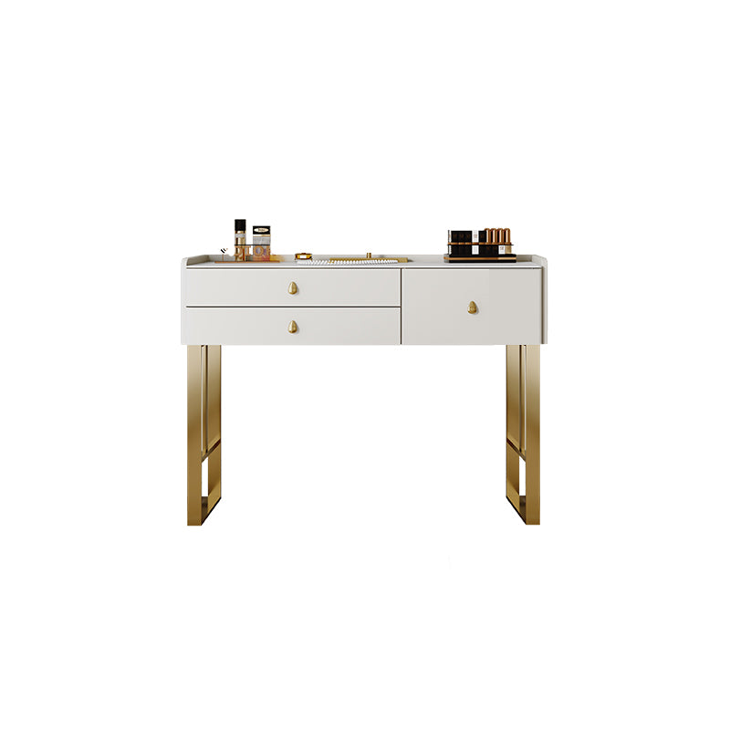 Stone Top Vanity Set 3/6 Storage Drawers Dressing Table with Padded Stool