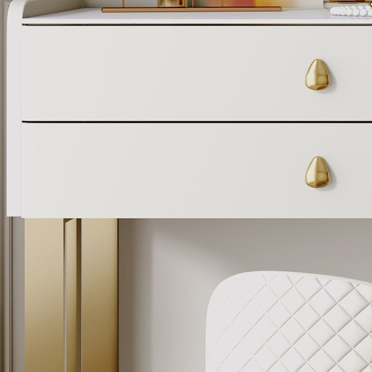 Stone Top Vanity Set 3/6 Storage Drawers Dressing Table with Padded Stool