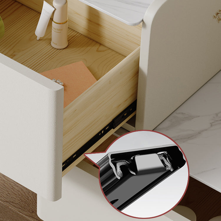 Stone Top Vanity Set 3/6 Storage Drawers Dressing Table with Padded Stool