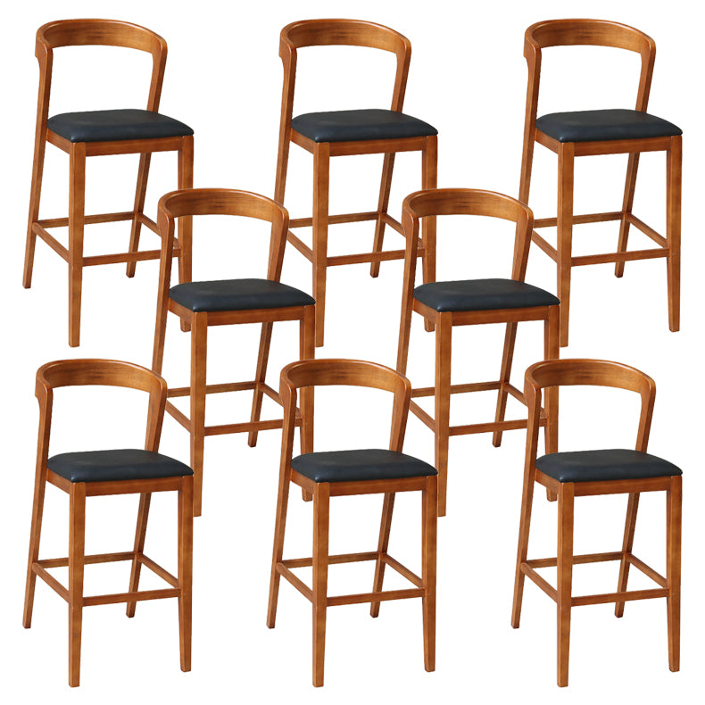 Modern Wood Stool Backrest Counter Stool Fabric Upholstered Furniture for Restaurant