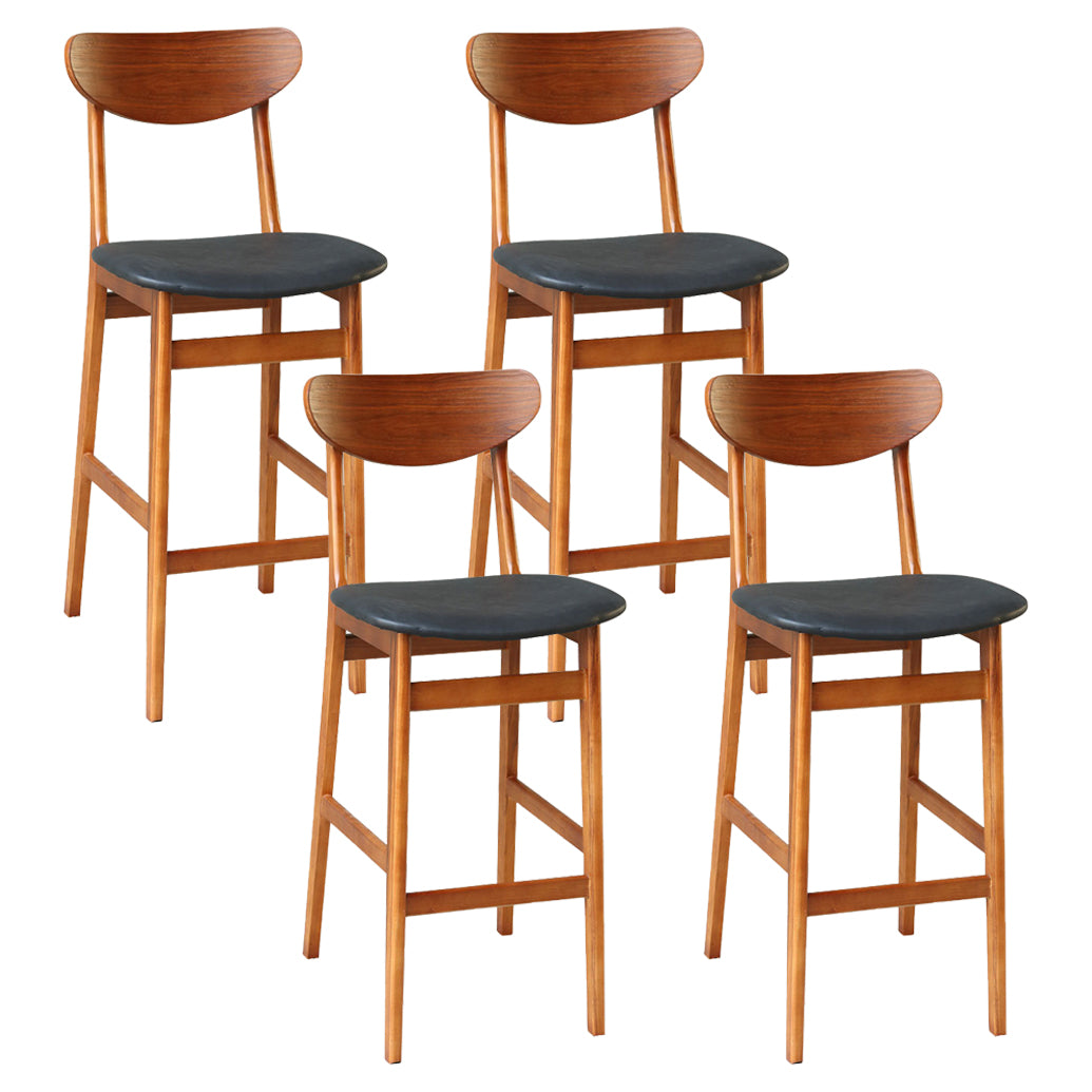 Modern Wood Stool Backrest Counter Stool Fabric Upholstered Furniture for Restaurant