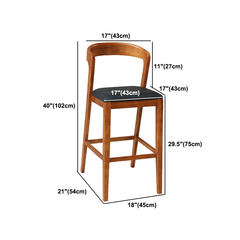 Modern Wood Stool Backrest Counter Stool Fabric Upholstered Furniture for Restaurant