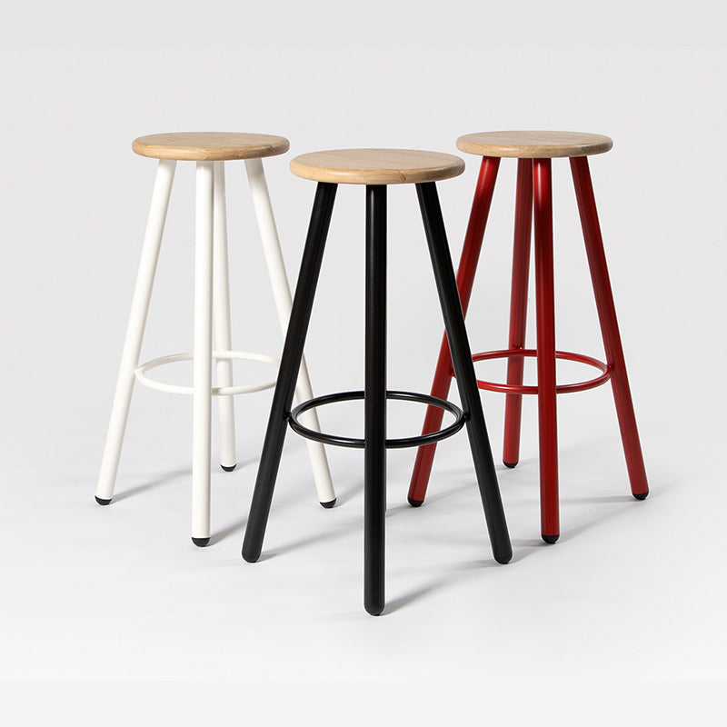 Modern Round Bar & Counter Stool Dining Room Footrest Wood Counter-height Stool