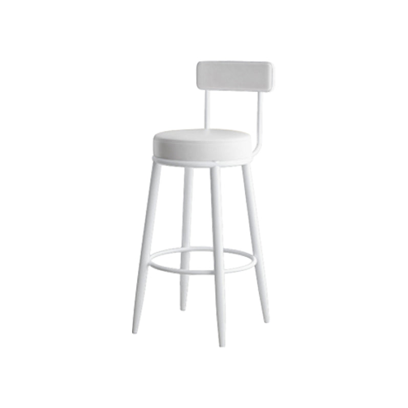 Modern Backrest Armless Counter Stool Iron Kitchen Bar Stool with Leather Cushion