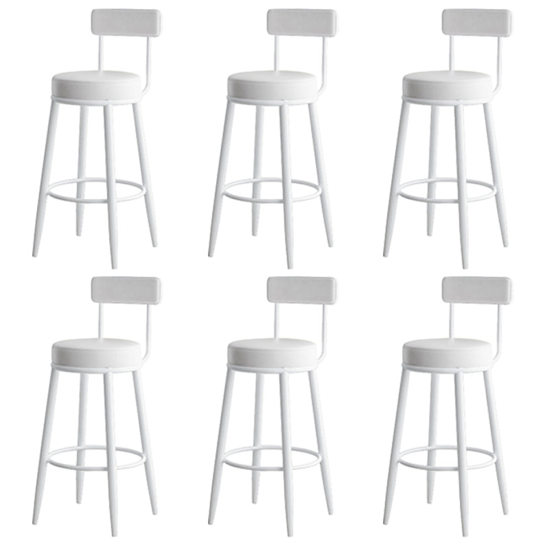 Modern Backrest Armless Counter Stool Iron Kitchen Bar Stool with Leather Cushion