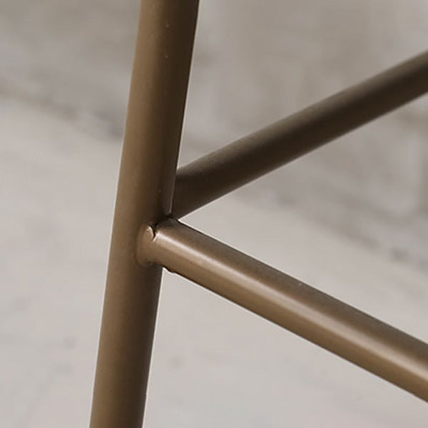 Industrial Metal Barstool Faux Leather Footrest Low Back Counter Stool with Iorn 4 Legs