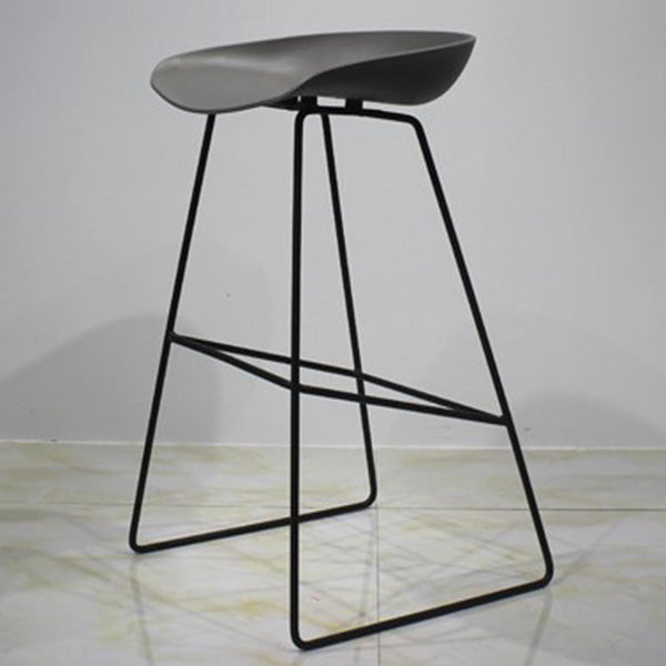 Contemporary Metal Counter Stool Plastic Low Back Furniture with Iorn 4 Legs
