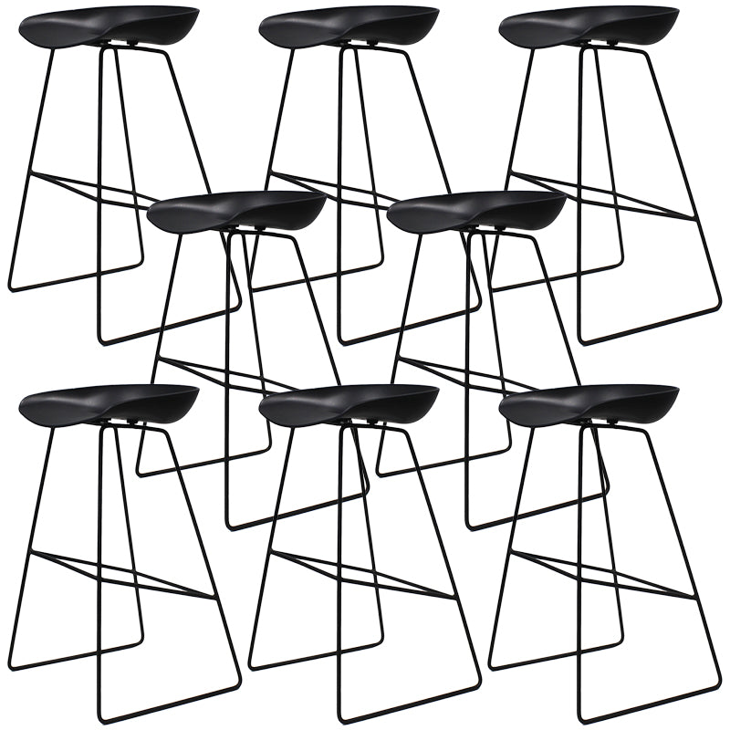 Contemporary Metal Counter Stool Plastic Low Back Furniture with Iorn 4 Legs