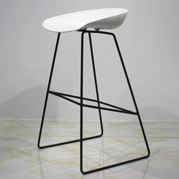 Contemporary Metal Counter Stool Plastic Low Back Furniture with Iorn 4 Legs