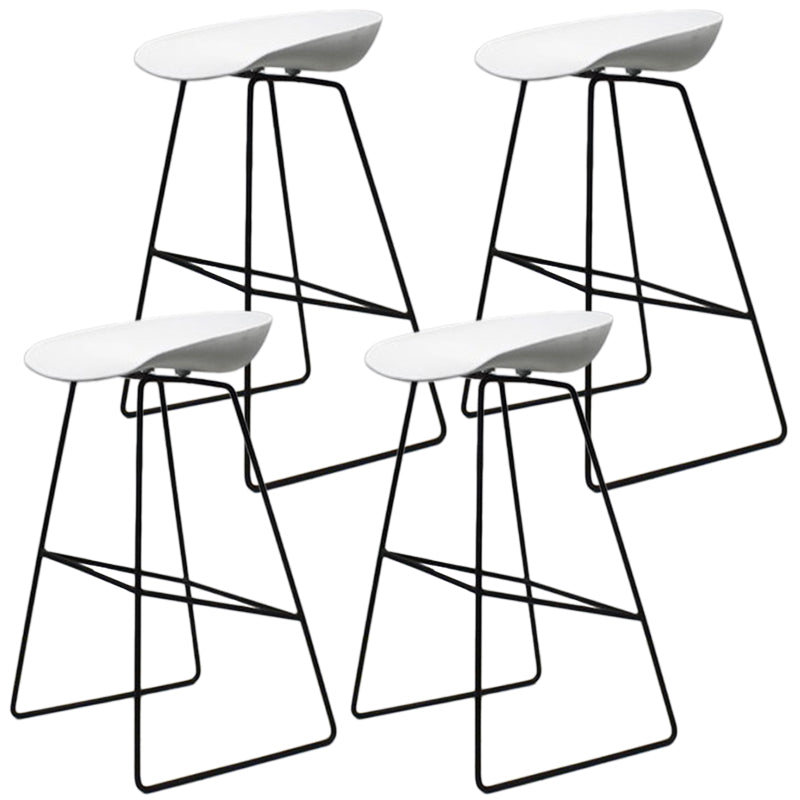 Contemporary Metal Counter Stool Plastic Low Back Furniture with Iorn 4 Legs
