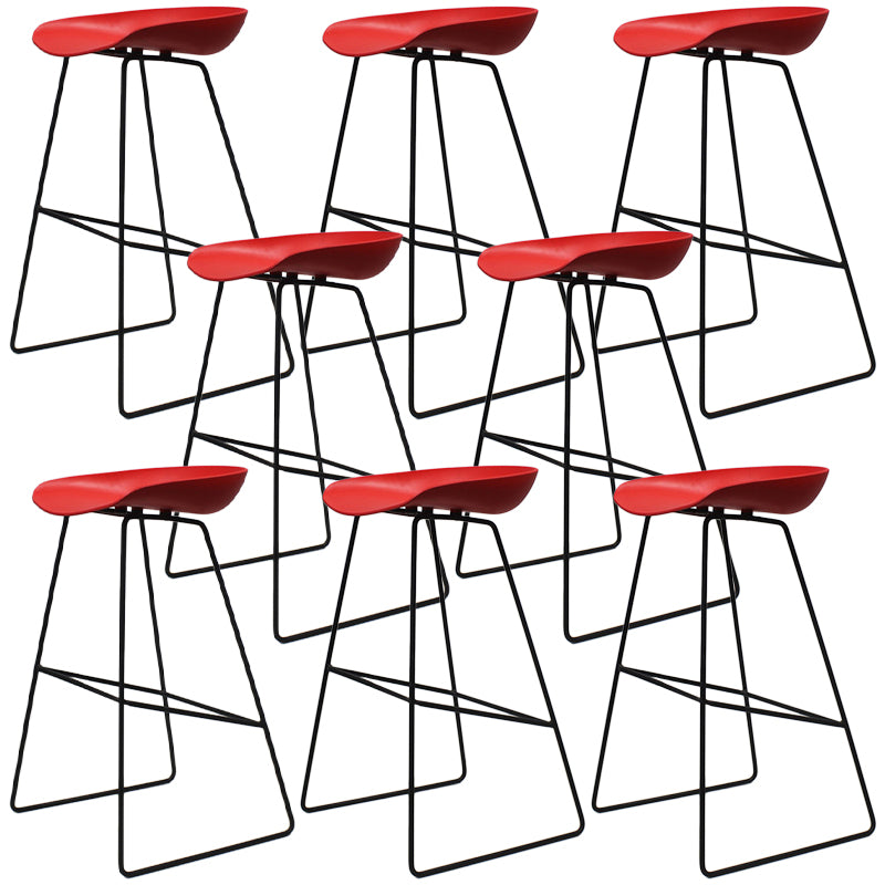 Contemporary Metal Counter Stool Plastic Low Back Furniture with Iorn 4 Legs