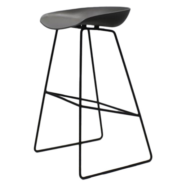 Contemporary Metal Counter Stool Plastic Low Back Furniture with Iorn 4 Legs