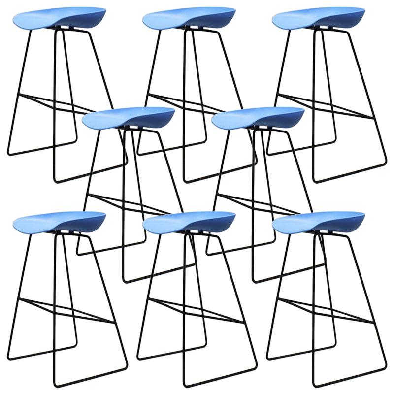 Contemporary Metal Counter Stool Plastic Low Back Furniture with Iorn 4 Legs