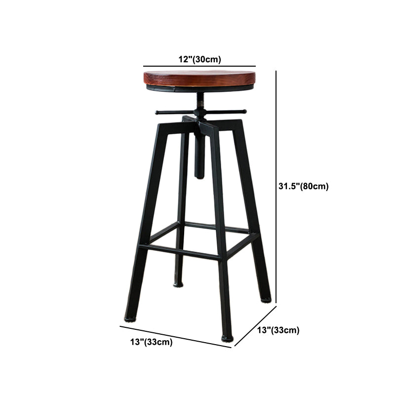 Industrial Metal Barstool Faux Leather Low Back Counter Stool with Iorn 4 Legs