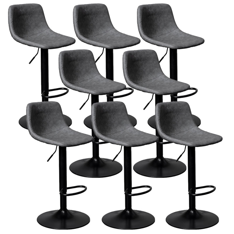 Scandinavian Metal Stool Faux Leather Upholstered Counter Stool in Matte Finish for Indoor