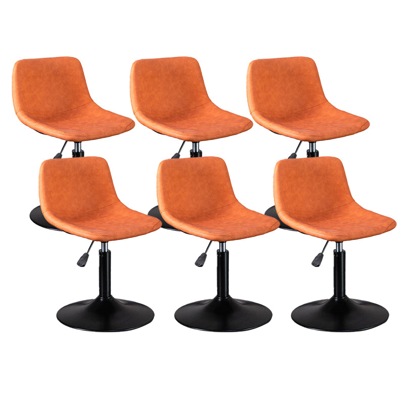 Scandinavian Metal Stool Faux Leather Upholstered Counter Stool in Matte Finish for Indoor