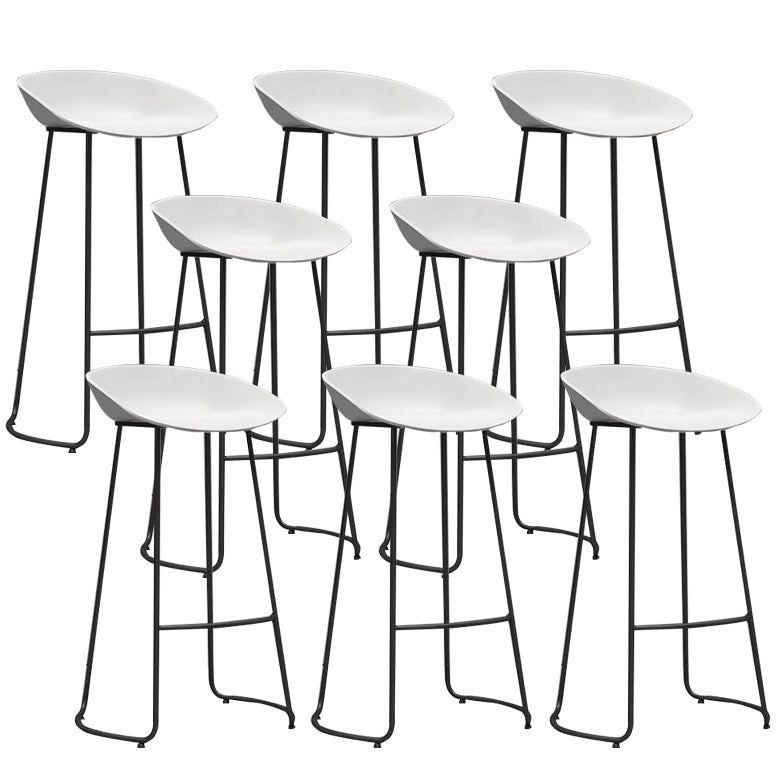 Contemporary Metal Stool Plastic Low Back Counter Stool with 4 Legs