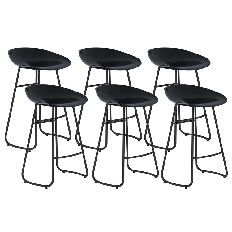 Contemporary Metal Stool Plastic Low Back Counter Stool with 4 Legs