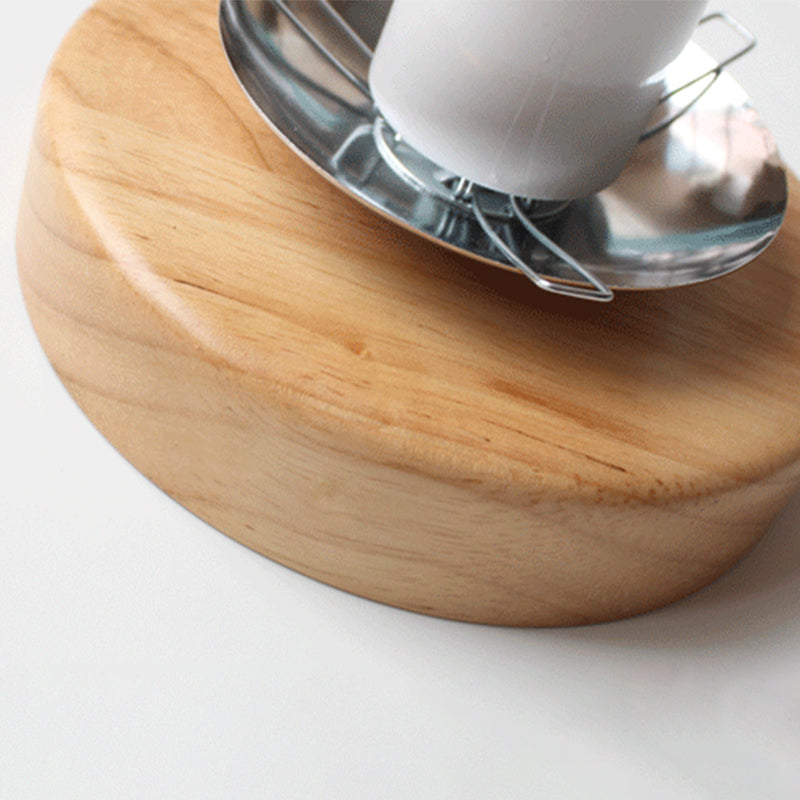 Scandinavian Wooden Ceiling Light Globe Glass Shaded Flush Mount Lighting