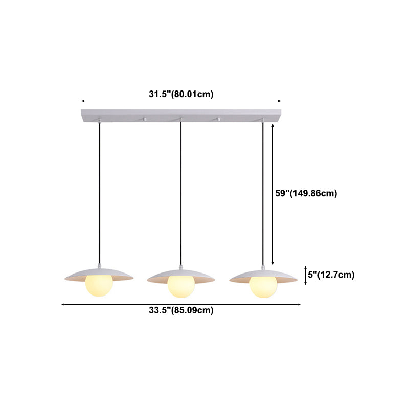 Industrial White Ceiling Light Glass Kitchen Island Lighting for Home