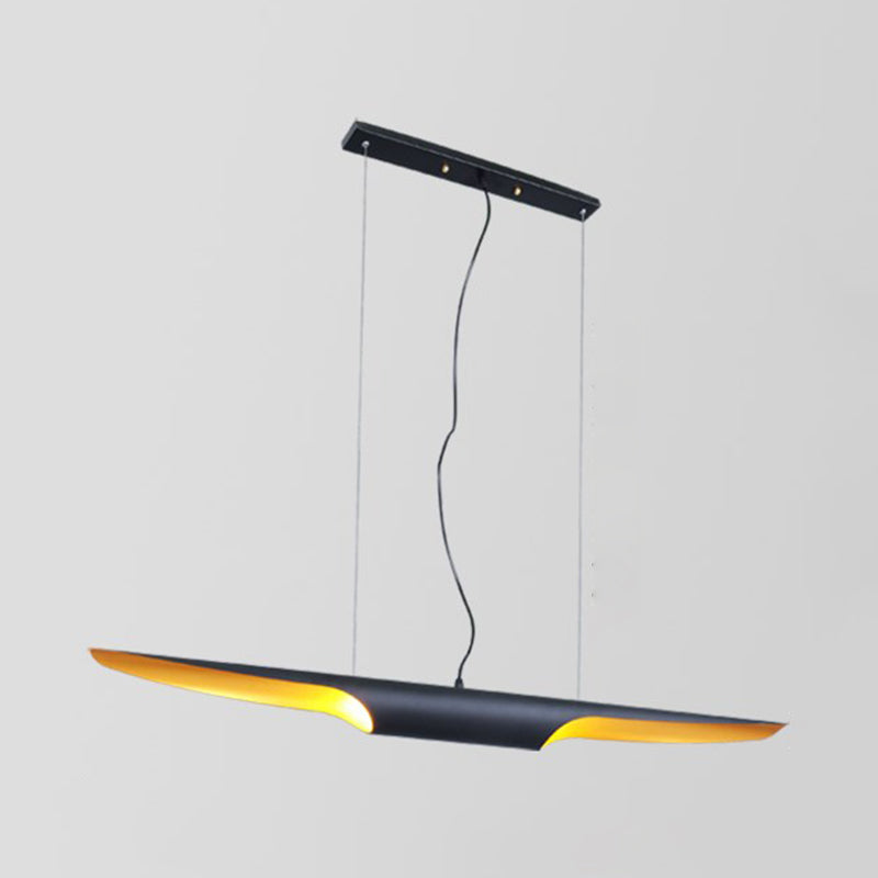 Industrial Pendant Light Linear Shape Island Lamp with Metal Shade for Living Room