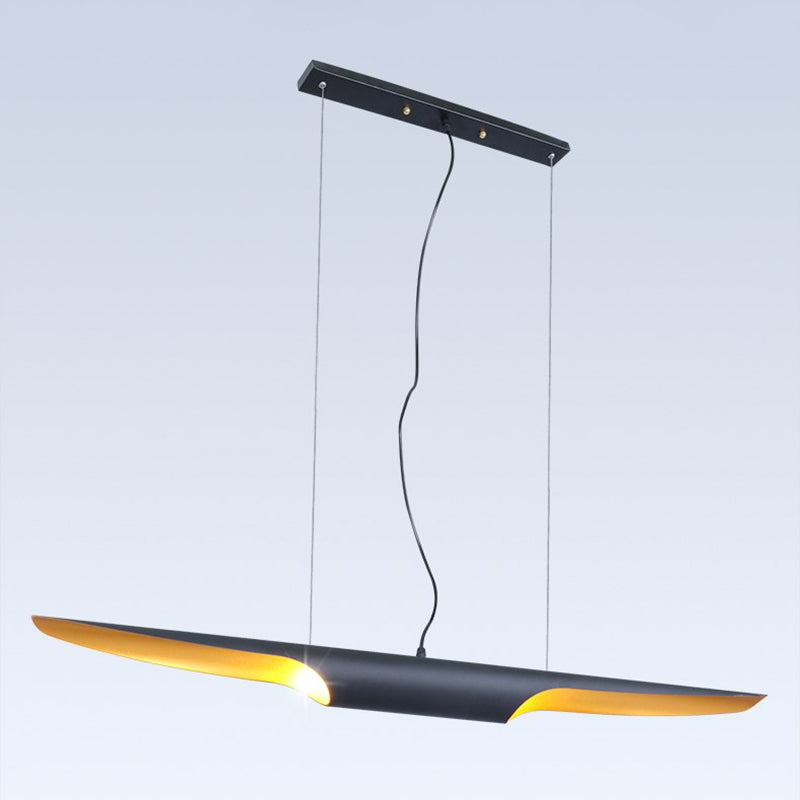 Industrial Pendant Light Linear Shape Island Lamp with Metal Shade for Living Room