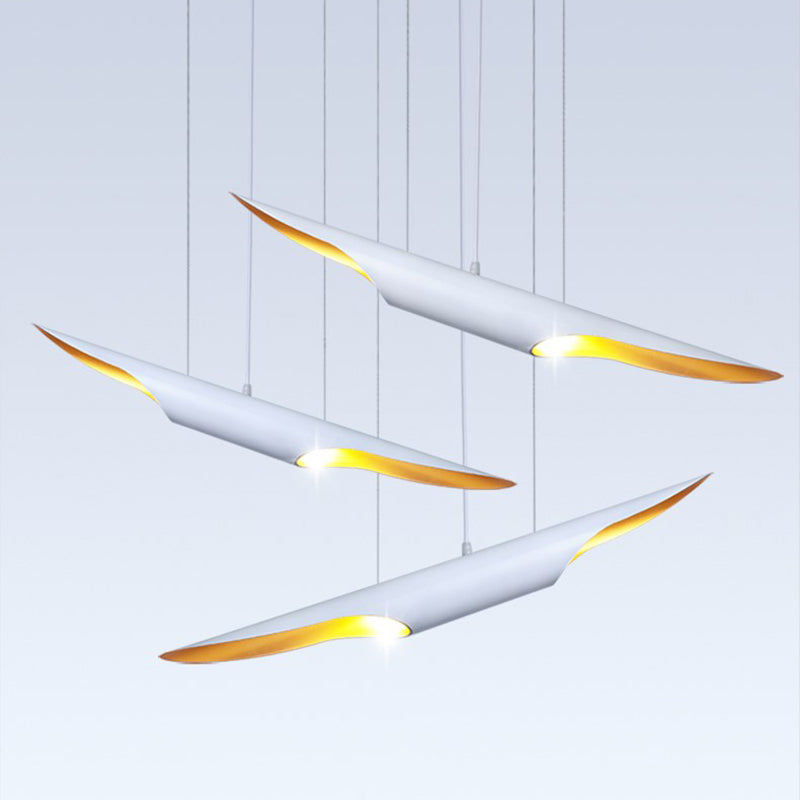 Industrial Pendant Light Linear Shape Island Lamp with Metal Shade for Living Room