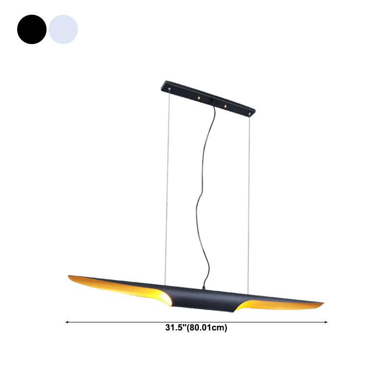 Industrial Pendant Light Linear Shape Island Lamp with Metal Shade for Living Room