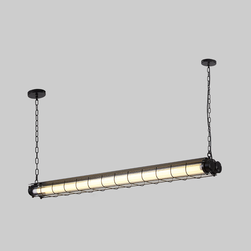 Industrial Style Iron Hanging Lamp Cylinder Shape Island Light for Dining Table