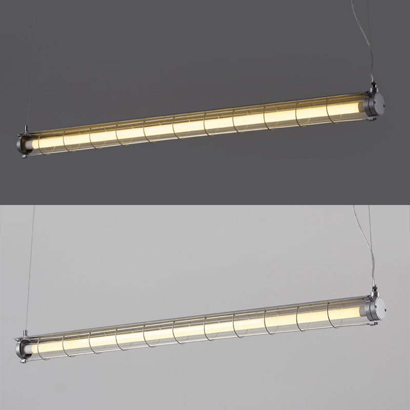 Industrial Style Iron Hanging Lamp Cylinder Shape Island Light for Dining Table