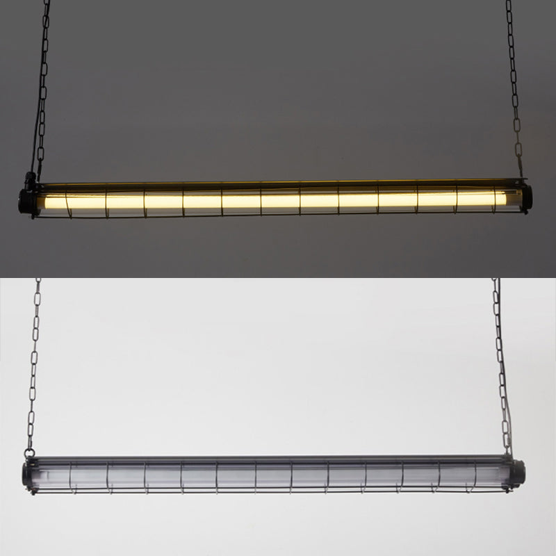 Industrial Style Iron Hanging Lamp Cylinder Shape Island Light for Dining Table